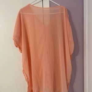 Pink cover up for bathing suit